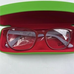 Ray-Ban Unisex Kids 0RY1592  Square  Eyeglass Frames Red On Grey/blue